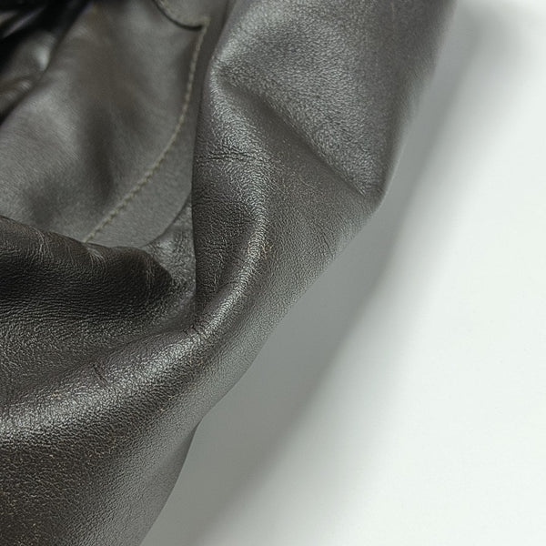 Calfskin Top Handle Bag Brown