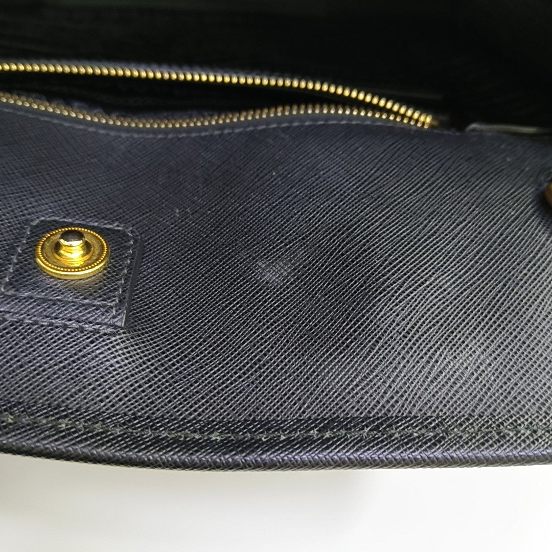 Saffiano Calfskin Shoulder Bag Black