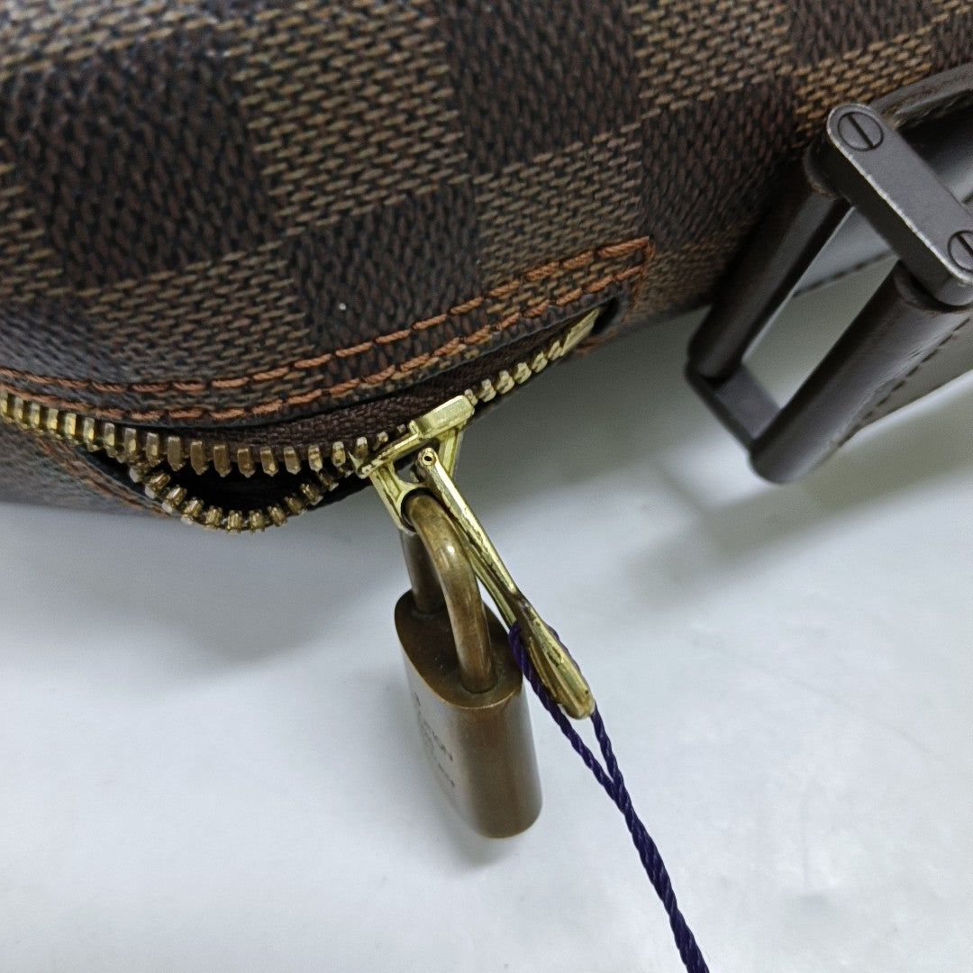 OLAV MM Damier Ebene Coated Canvas Brown