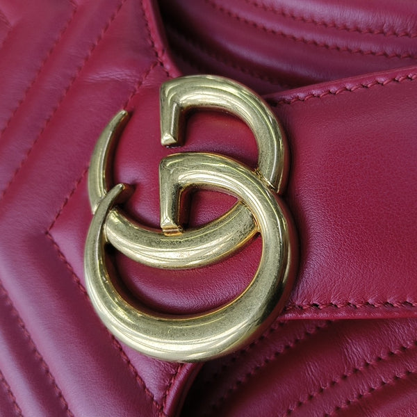 GG Marmont Medium Quilted Calfskin Red