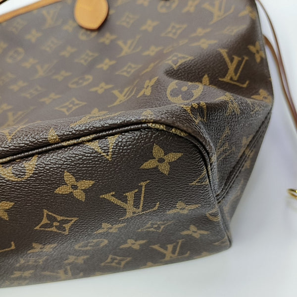 NEVERFULL MM Monogram Coated Canvas Brown
