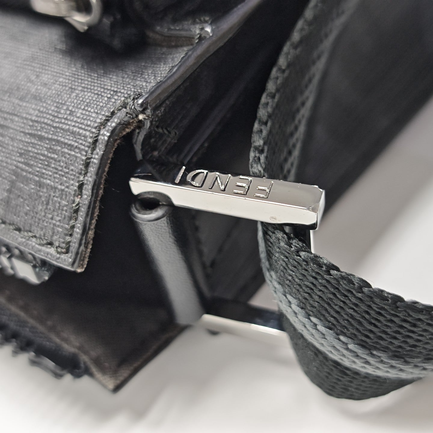 Coated Canvas Shoulder Bag Black
