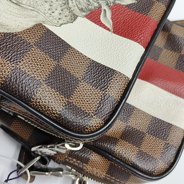 AMAZON Damier Ebene Coated Canvas Brown
