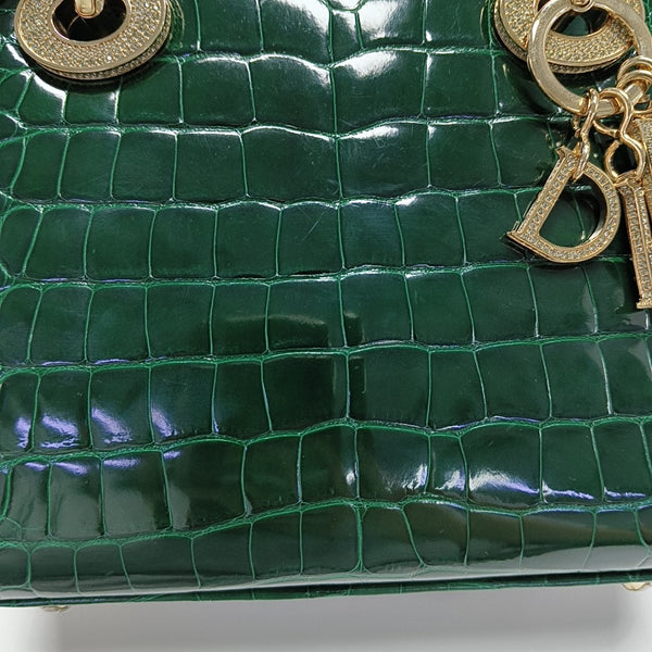 Lady Dior Mini Crocodile Green