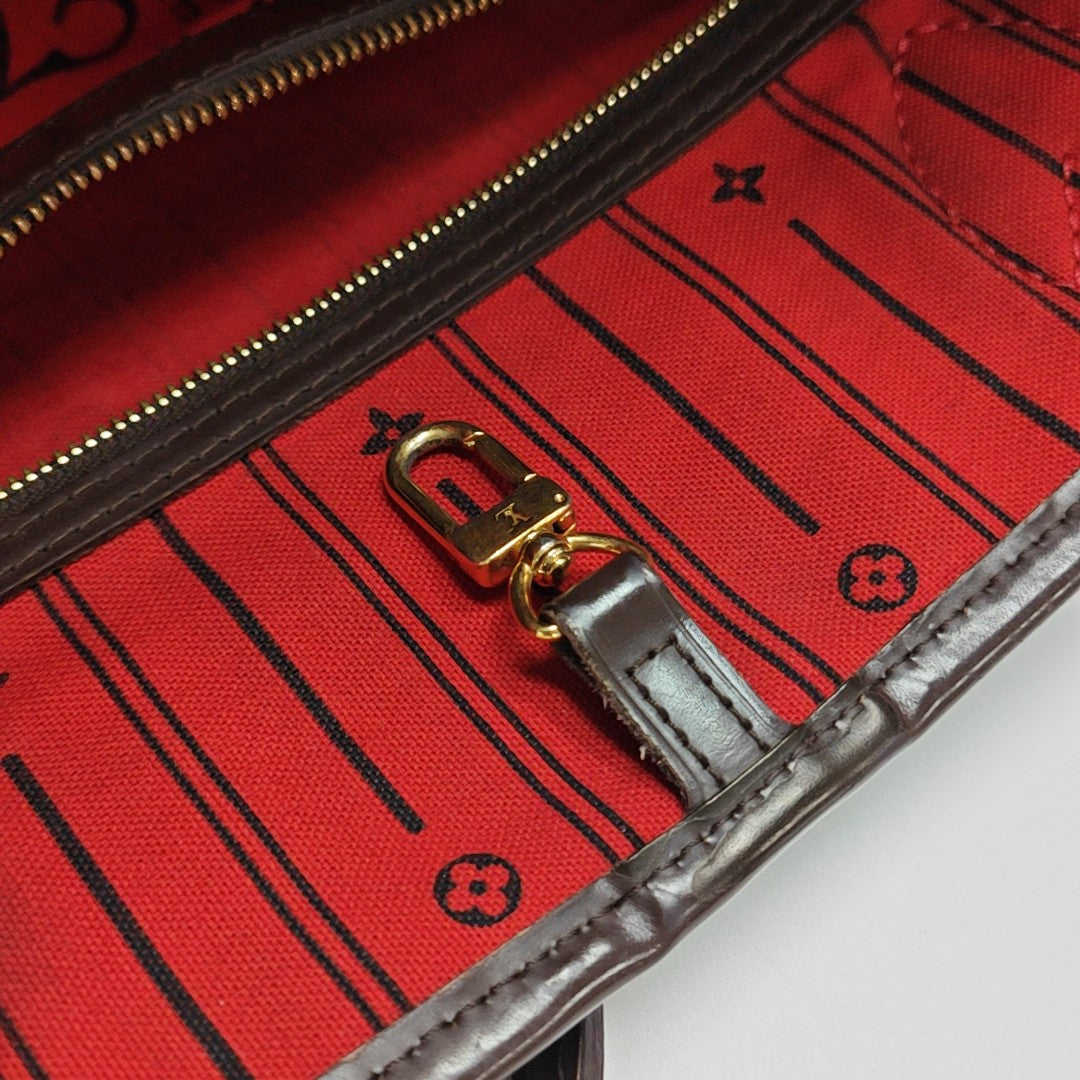 NEVERFULL GM Damier Ebene Coated Canvas Brown