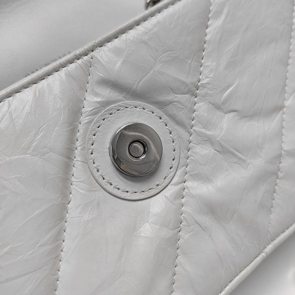 Hourglass Small Quilted Lambskin White