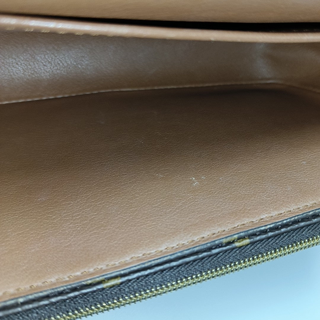 MARCEAU Monogram Coated Canvas Brown