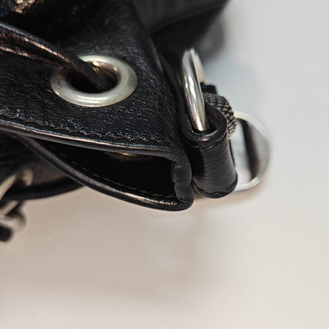Pompon Bag Calfskin Black