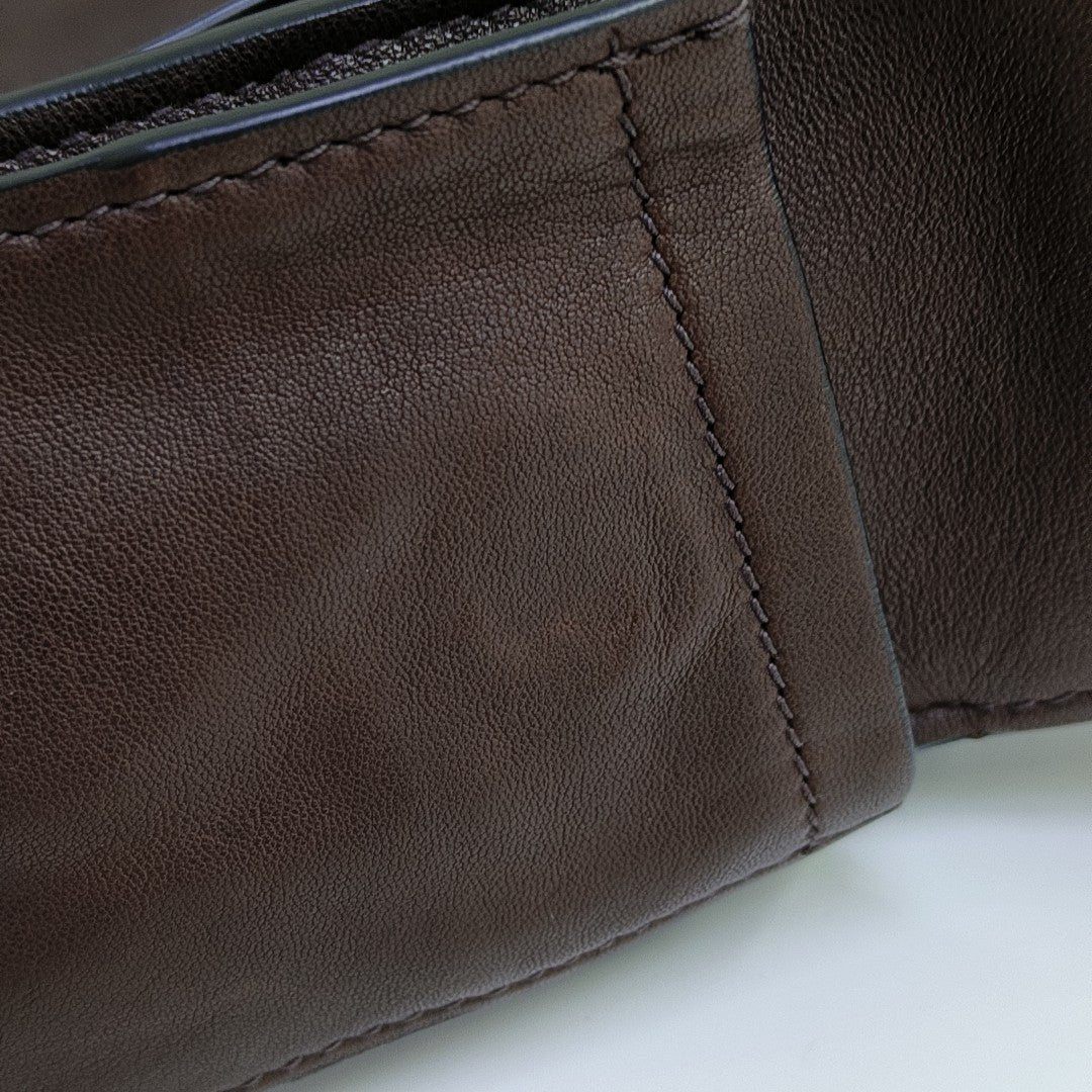 Lambskin Shoulder Bag Brown