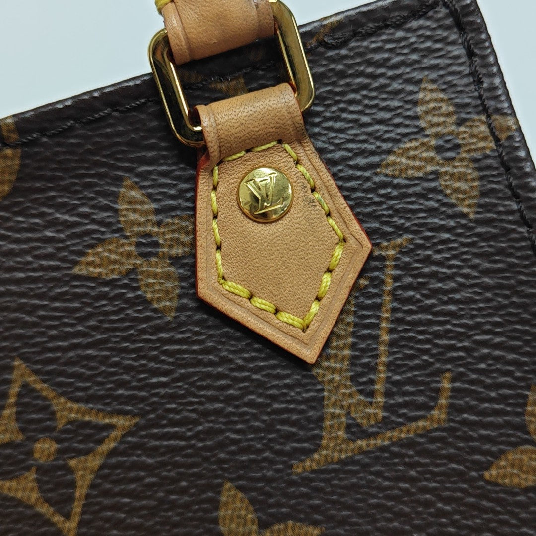SAC PLAT Mini Monogram Coated Canvas Brown