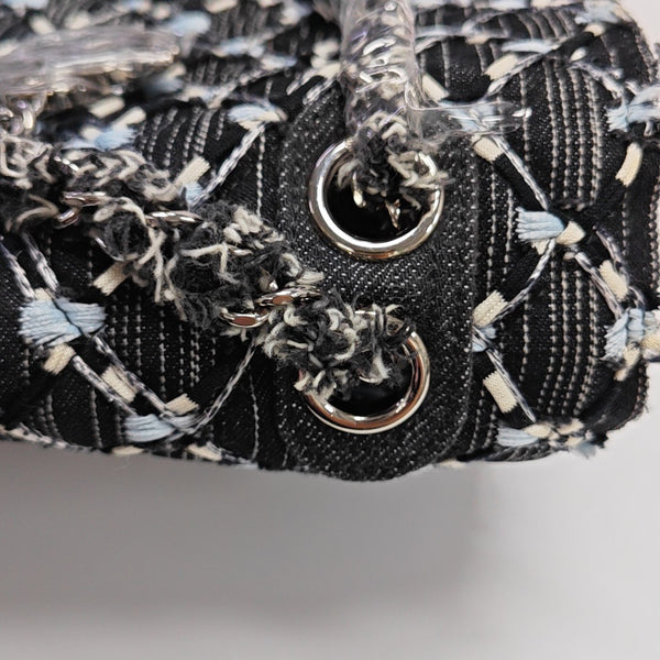 Quilted Fabric Shoulder Bag Black