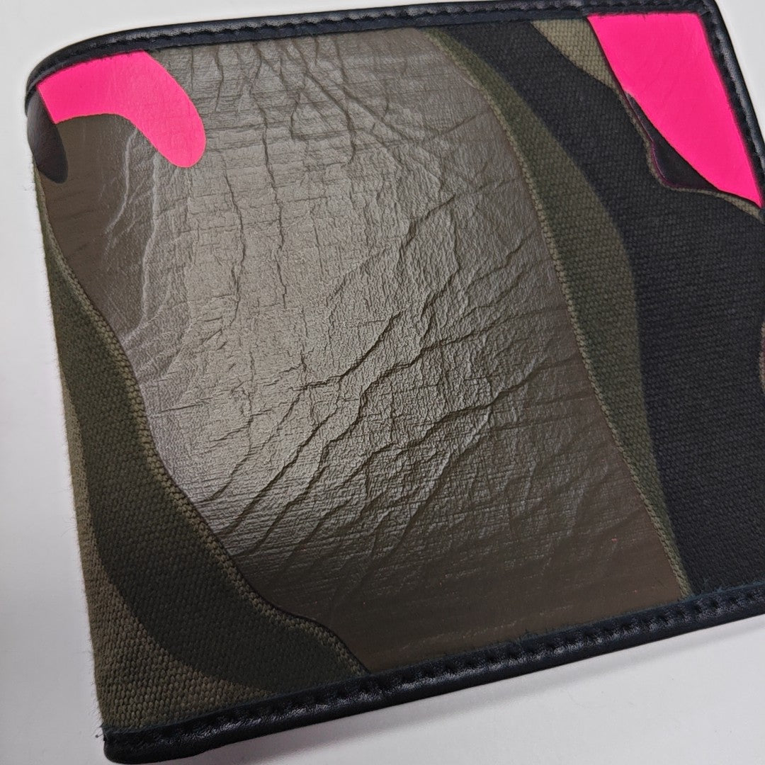 Coated Canvas Card Holder Green