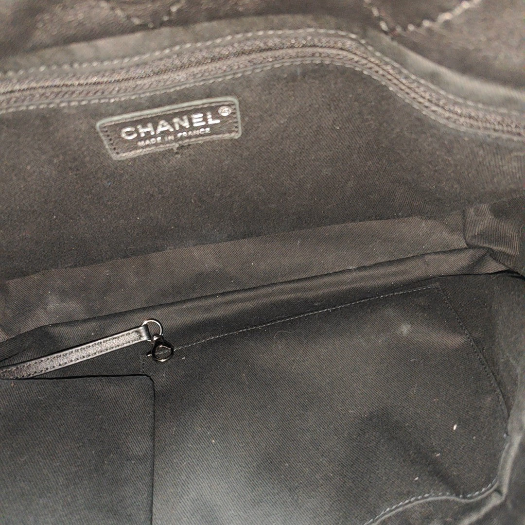 Quilted Lambskin Tote Bag Black