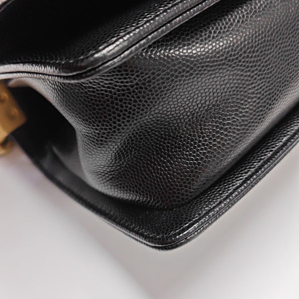 BOY CHANEL Small Quilted Grained Calfskin Black