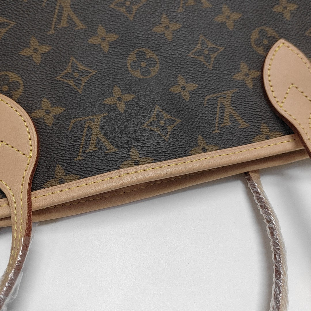 NEVERFULL MM Monogram Coated Canvas Brown