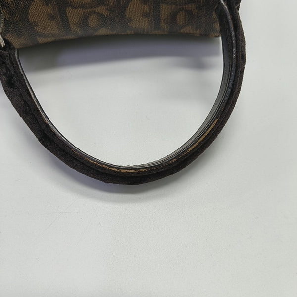 Oblique Coated Canvas Top Handle Bag Brown