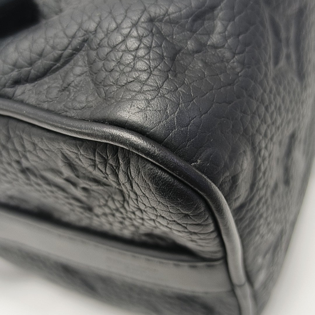 KEEPALL 25 Monogram Calfskin Black