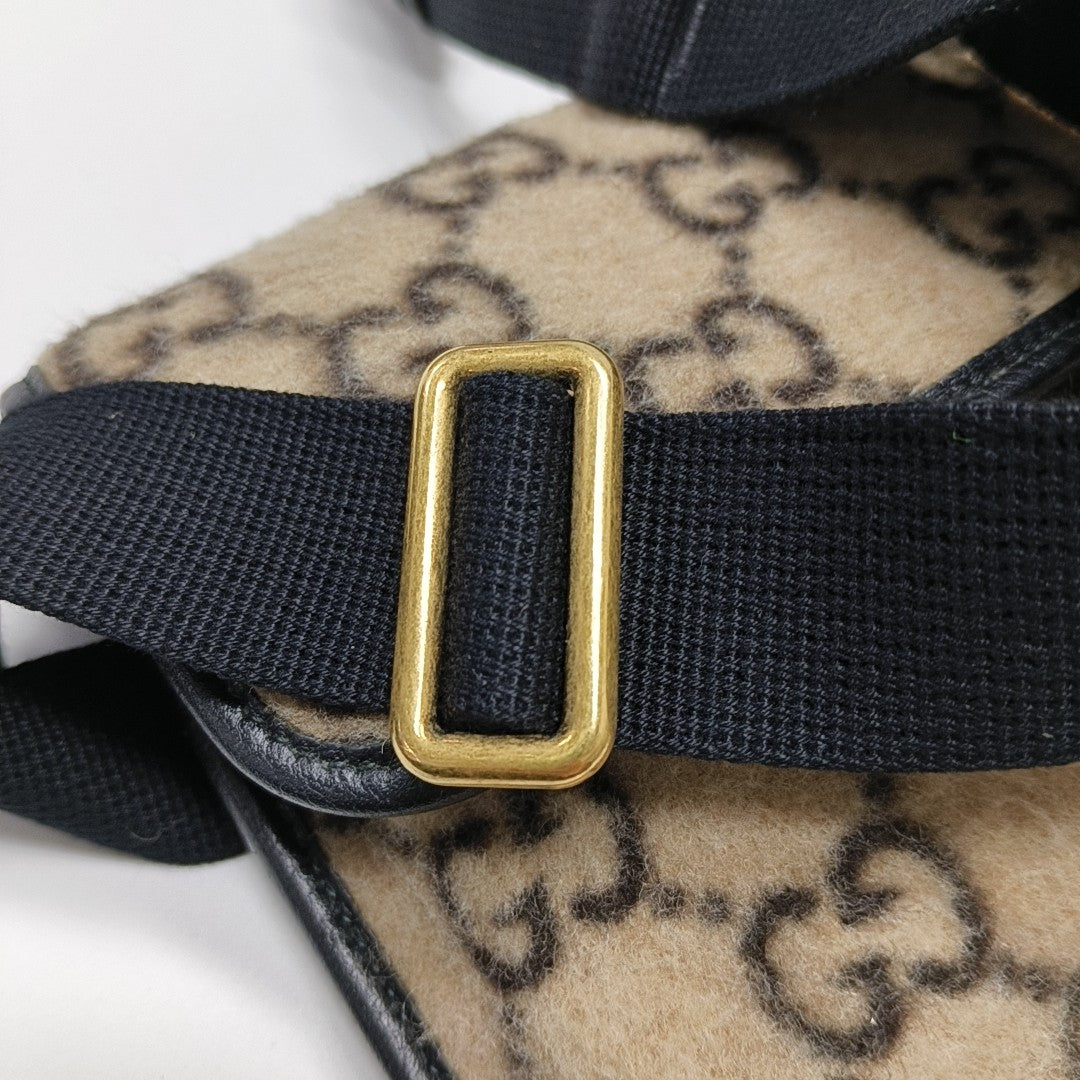 Monogram Wool Belt Bag Beige