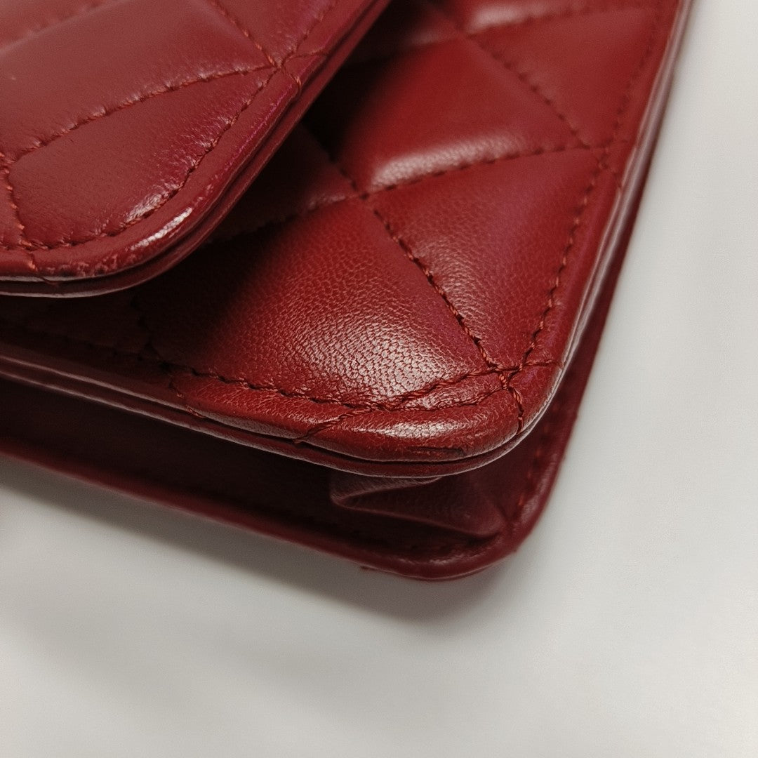 WOC Quilted Lambskin Red