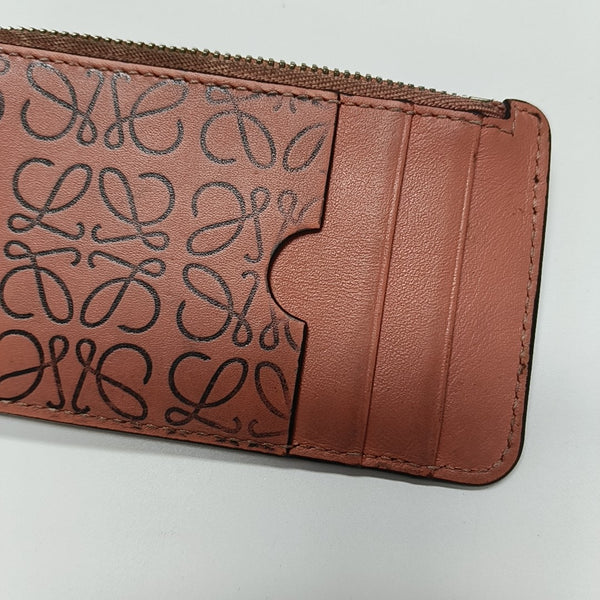 Monogram Calfskin Card Holder Pink
