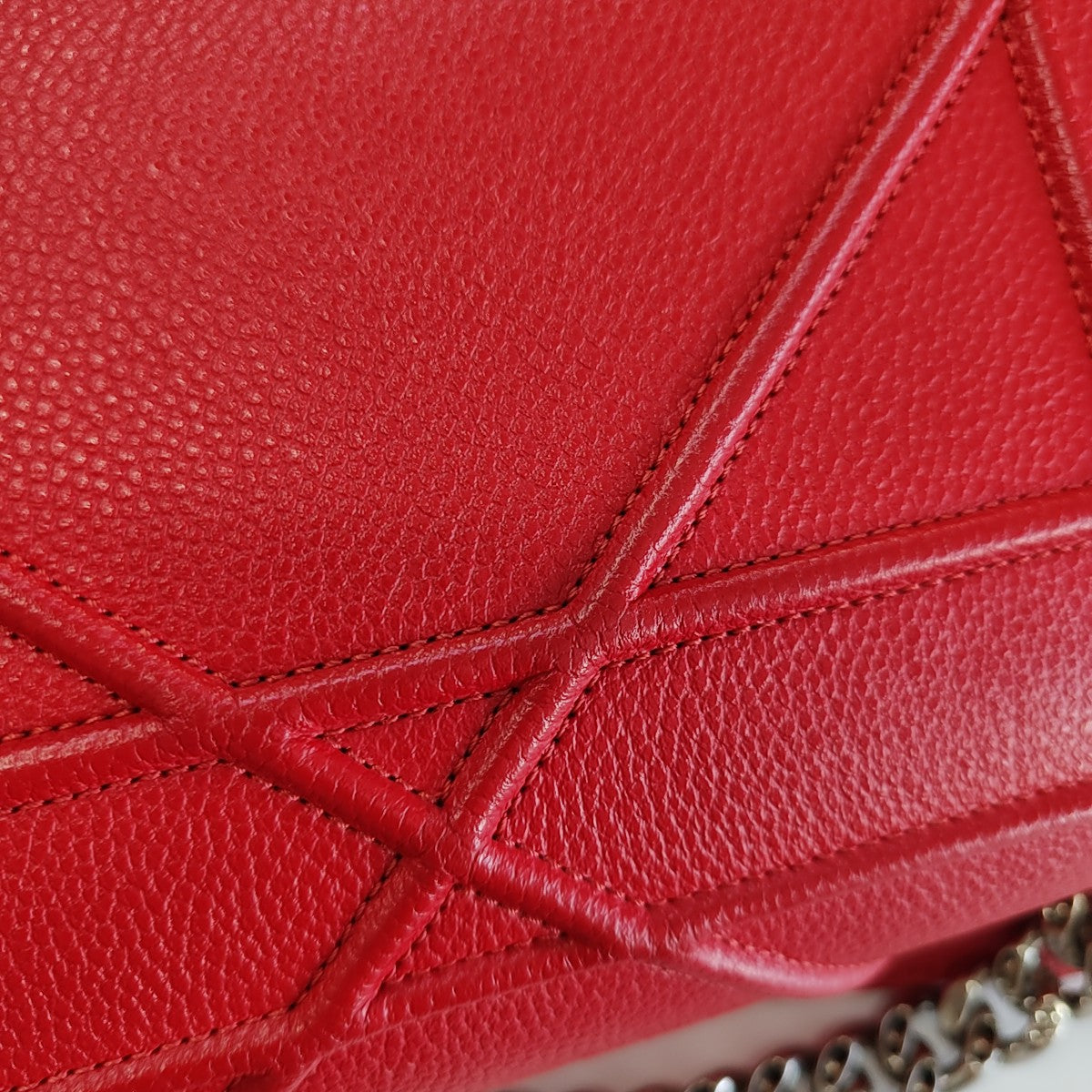 Diorama Small Cannage Calfskin Red