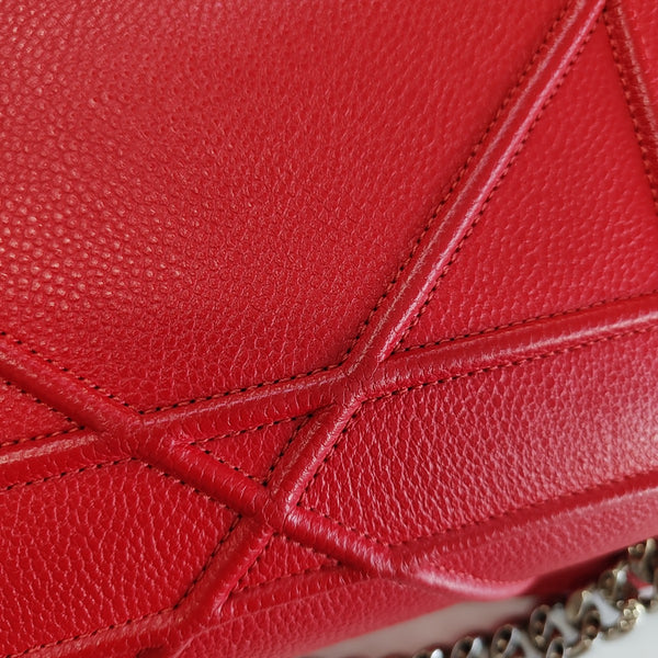 Diorama Small Cannage Calfskin Red