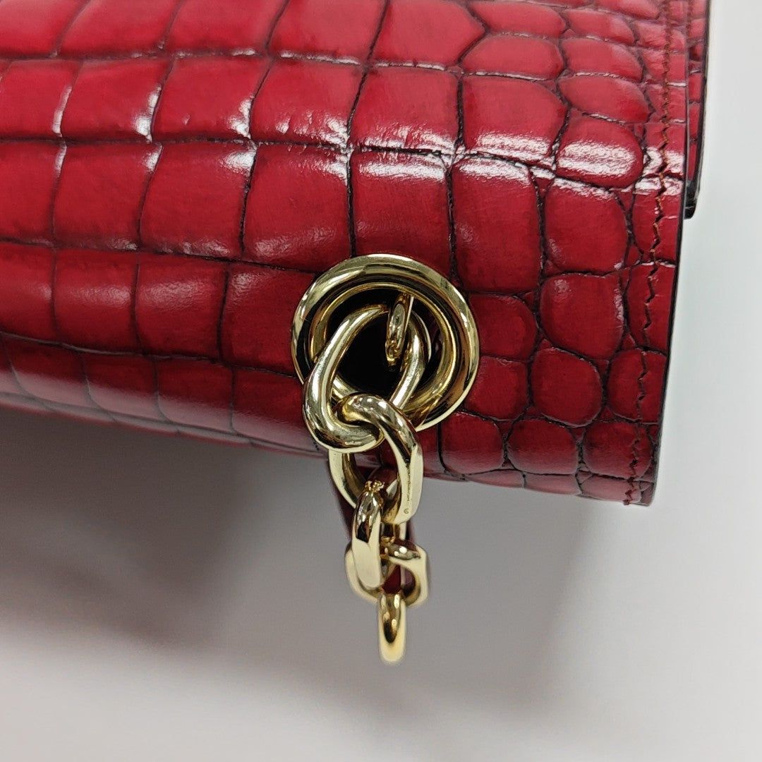 Calfskin Top Handle Bag Red