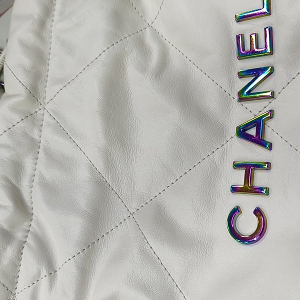 CHANEL 22 Mini Quilted Calfskin White