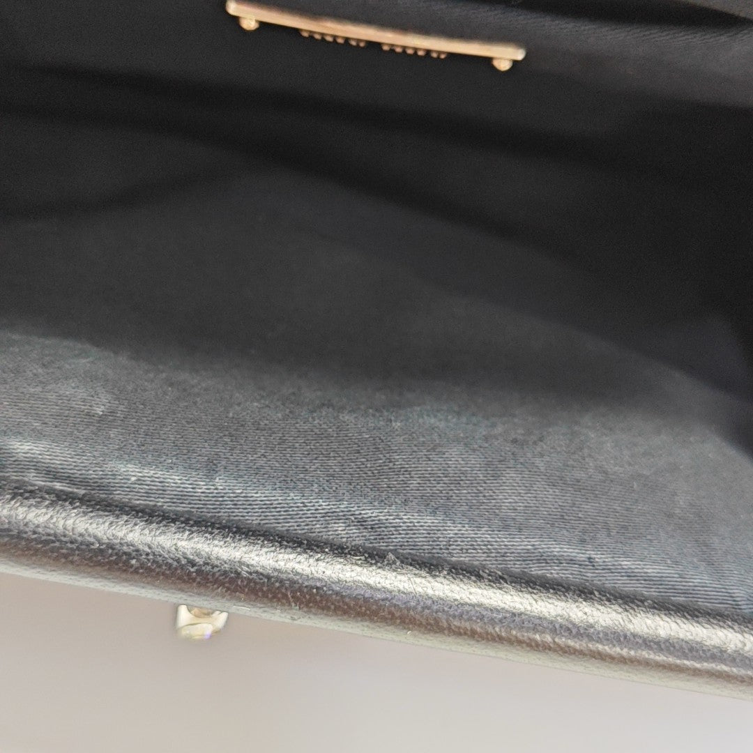 Quilted Lambskin Shoulder Bag Black