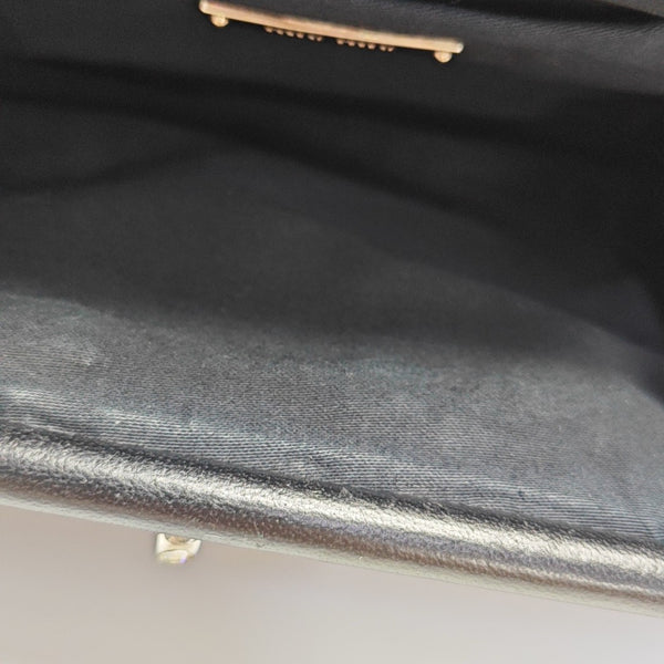 Quilted Lambskin Shoulder Bag Black