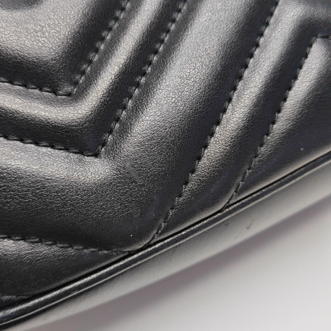 GG Marmont Small Quilted Calfskin Black