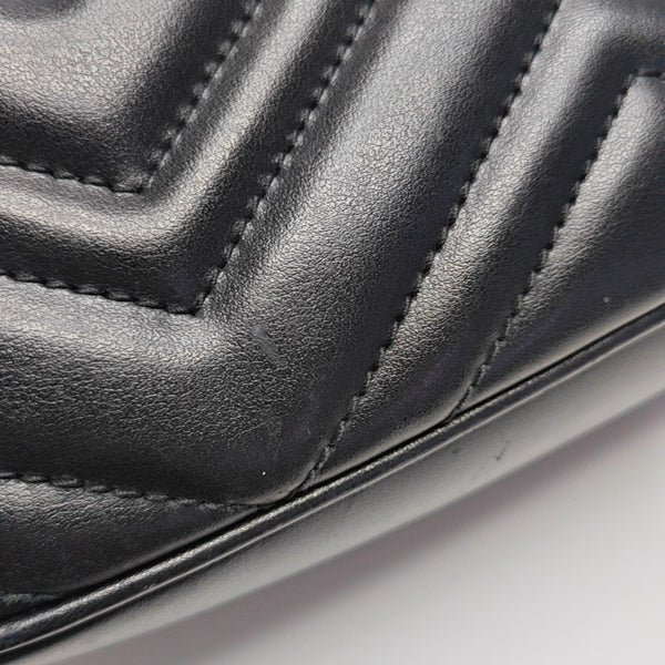 GG Marmont Small Quilted Calfskin Black