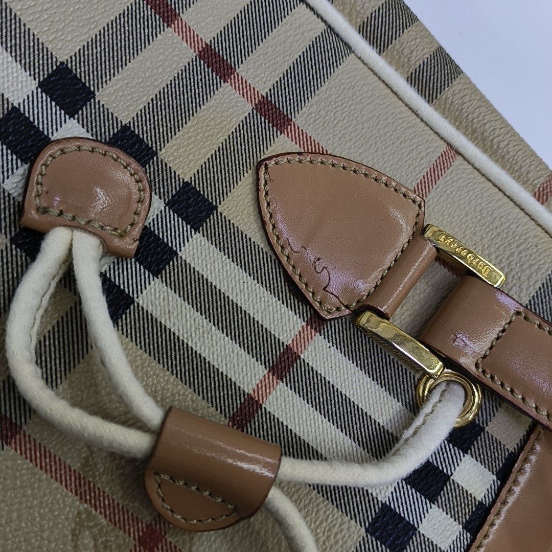 Coated Canvas Shoulder Bag Beige
