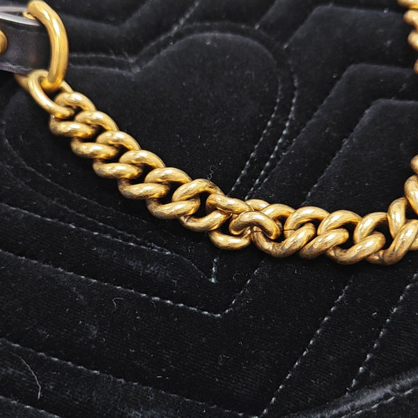 GG Marmont Large Quilted Velvet Black