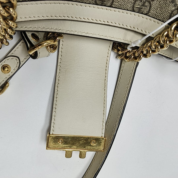 Padlock Small Monogram Coated Canvas Beige
