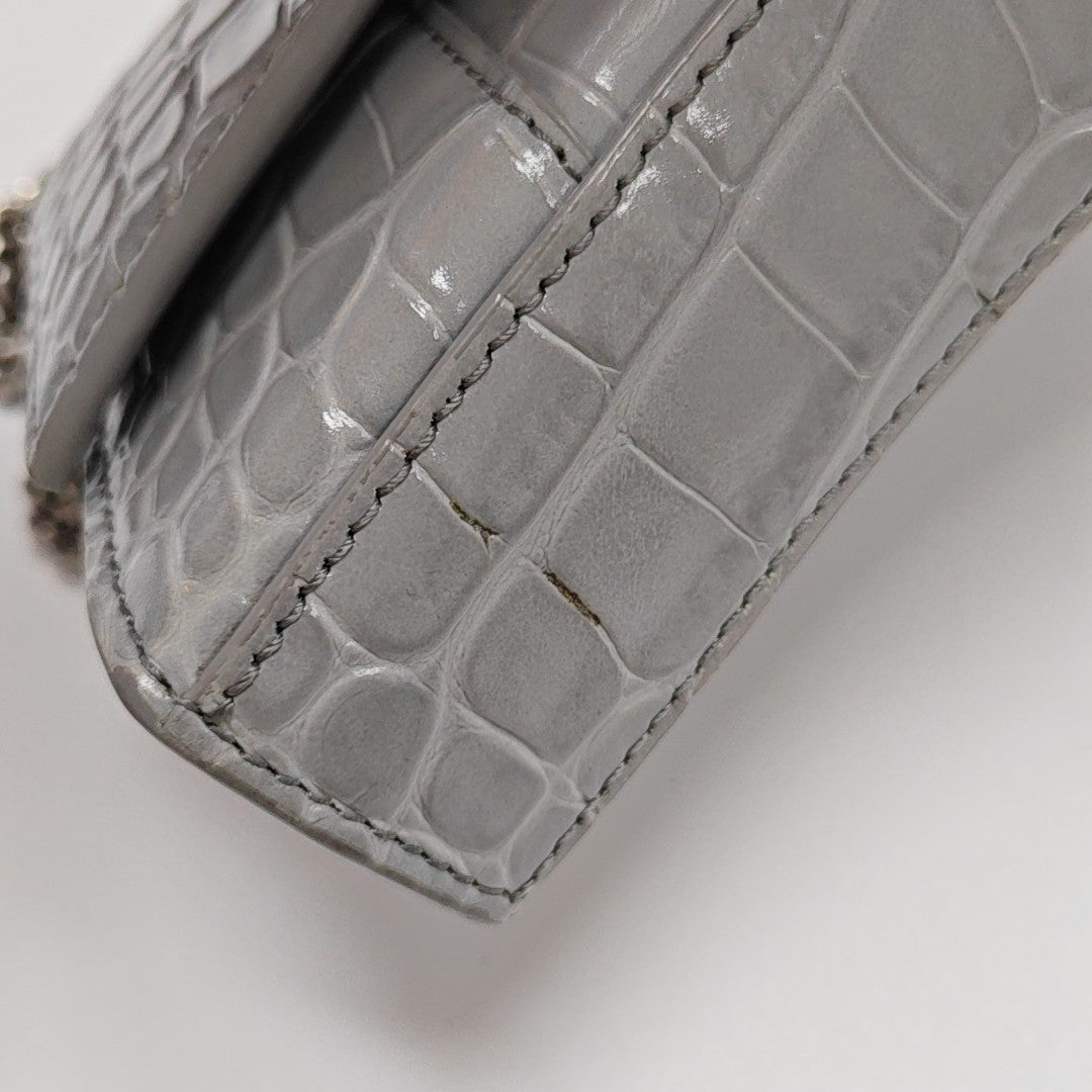 Hourglass Wallet On Chain Mini Calfskin Gray
