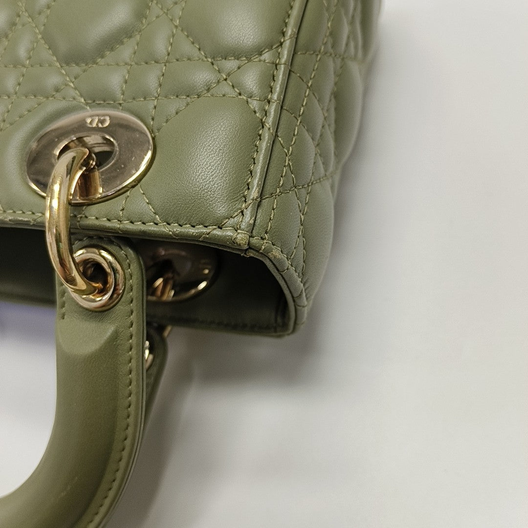 Lady Dior Small Cannage Lambskin Green