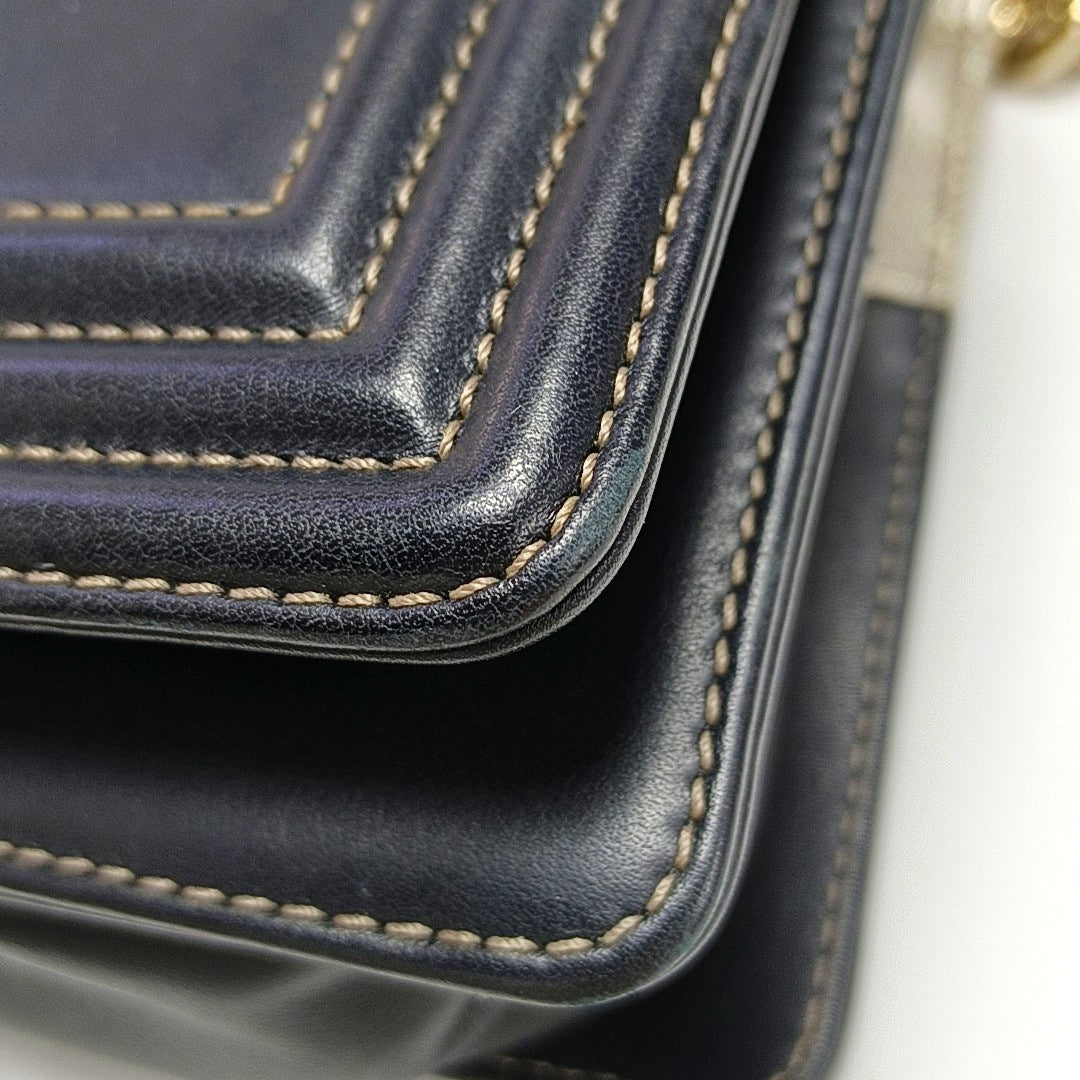 Authenticated pre-owned  BOY CHANEL Medium Calfskin Black - Crossbody Bag at Looply