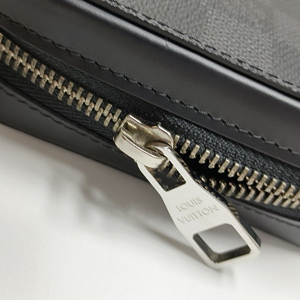 ZIPPY Extra Large Damier Graphite Coated Canvas Gray