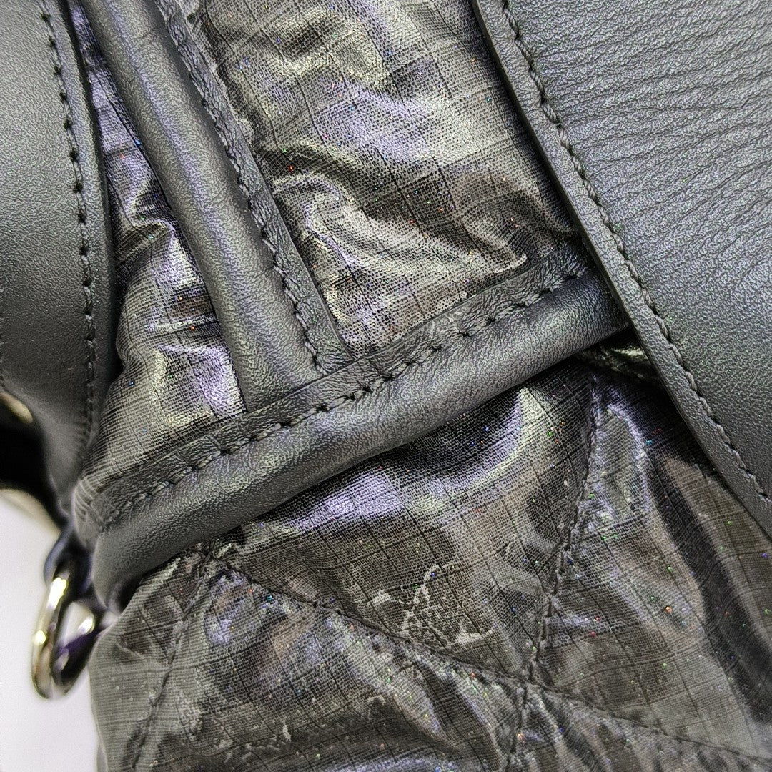 Quilted Nylon Shoulder Bag Gray