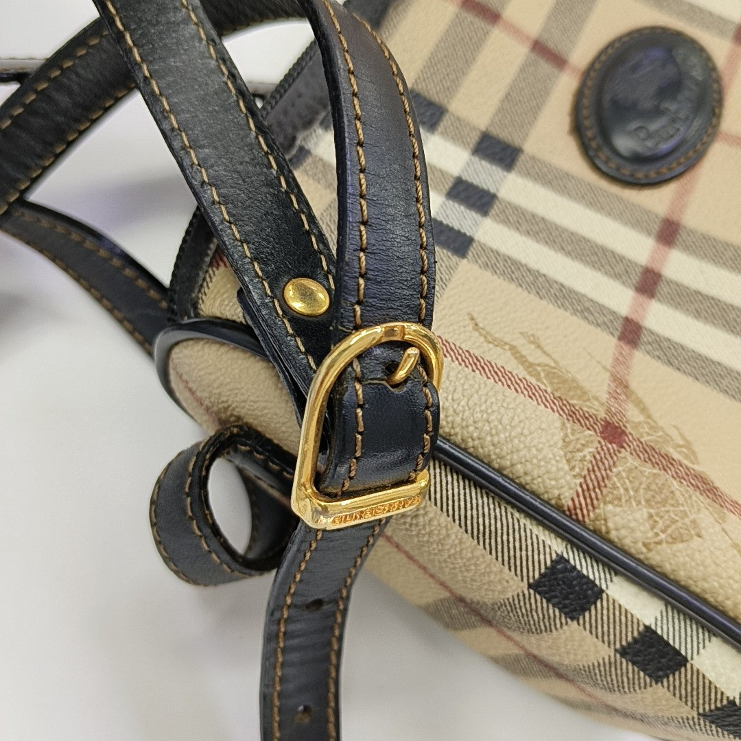 Coated Canvas Shoulder Bag Beige