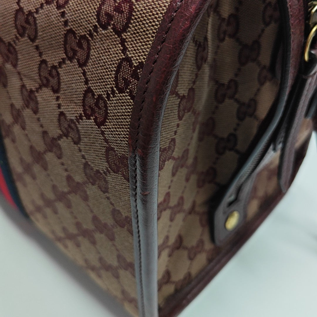 Monogram Canvas Shoulder Bag Red