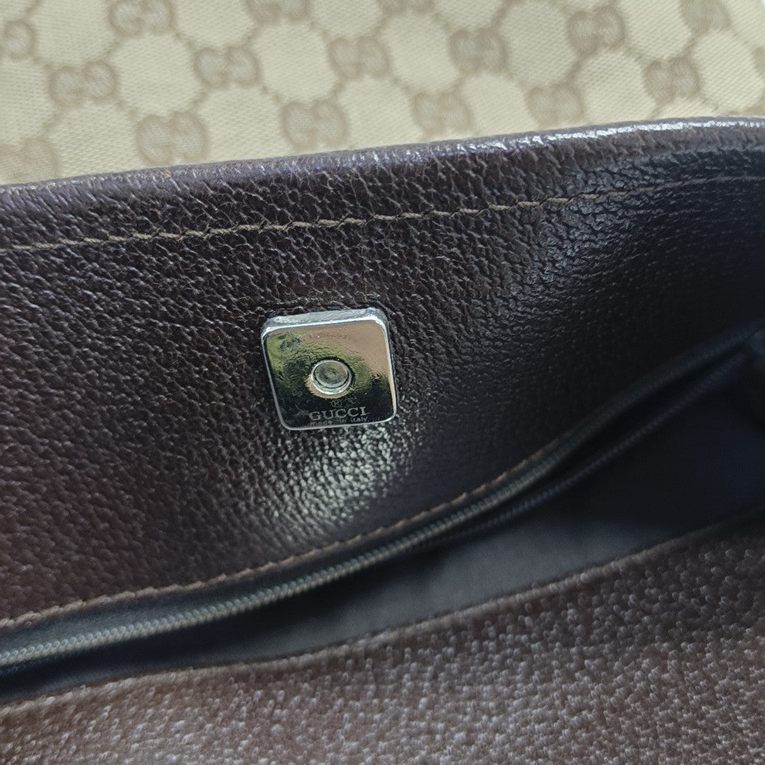Monogram Canvas Shoulder Bag Brown