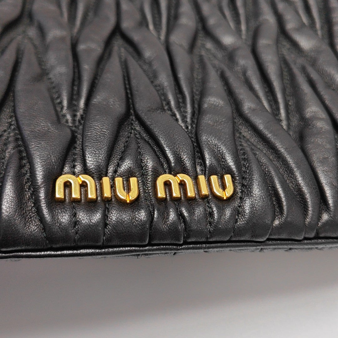 Quilted Lambskin Top Handle Bag Black