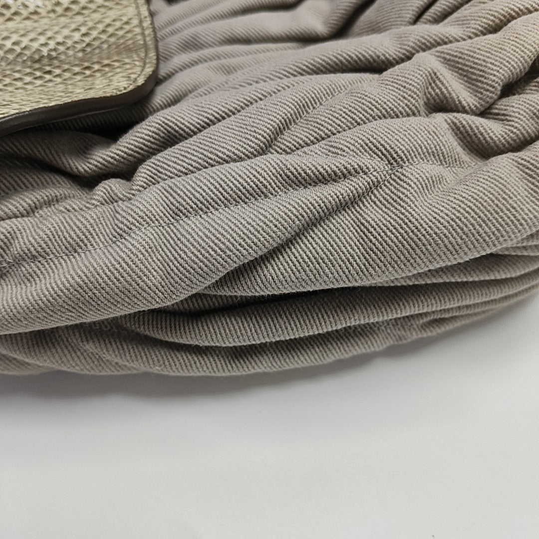 Quilted Fabric Shoulder Bag Gray
