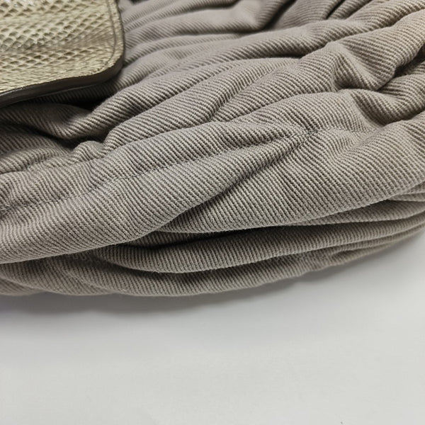 Quilted Fabric Shoulder Bag Gray
