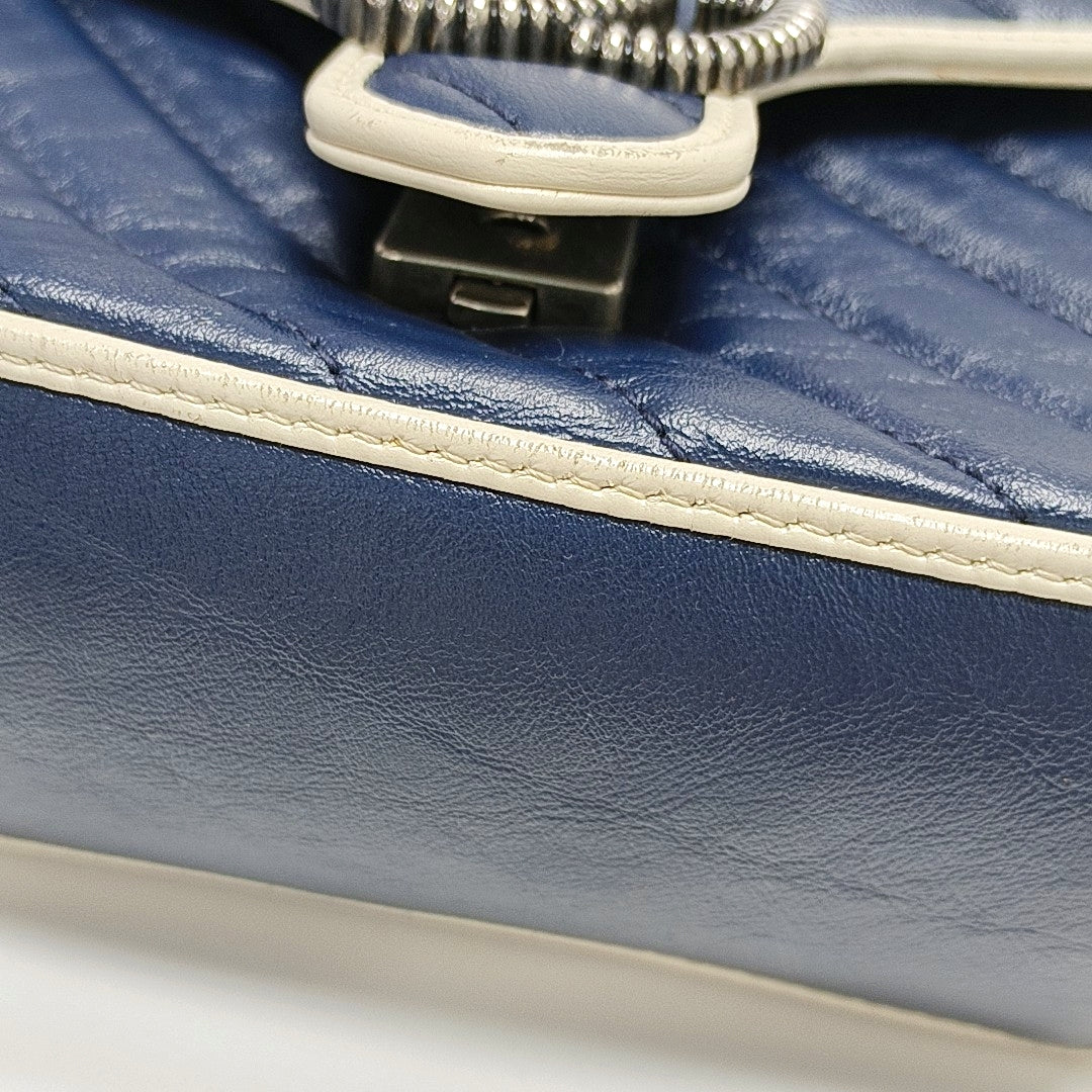 GG Marmont Mini Quilted Calfskin Blue