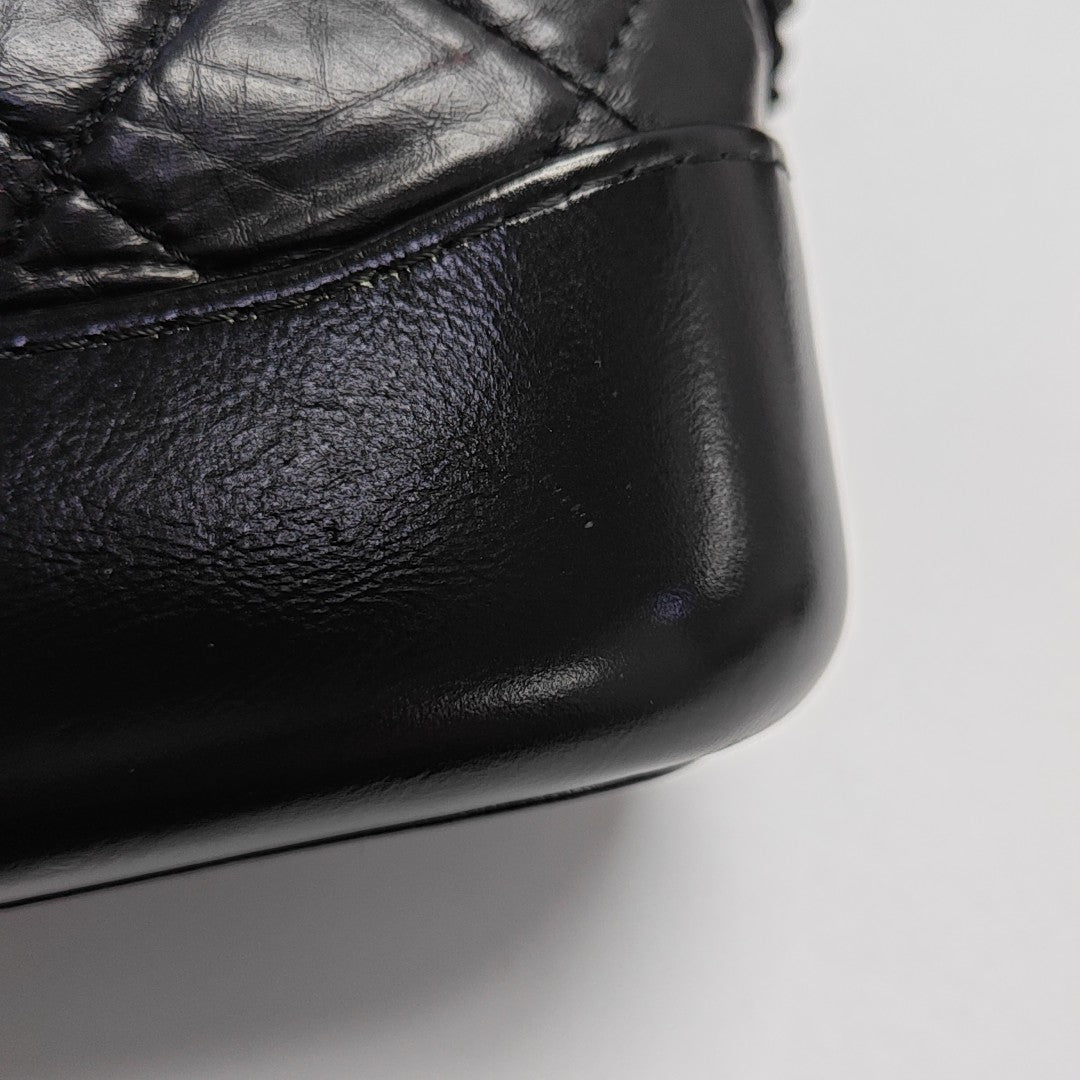 GABRIELLE Small Quilted Calfskin Black