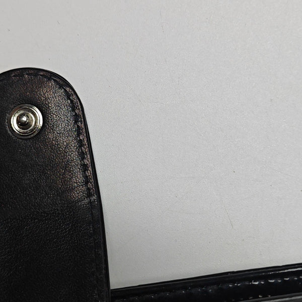 Quilted Patent Leather Wallet Black