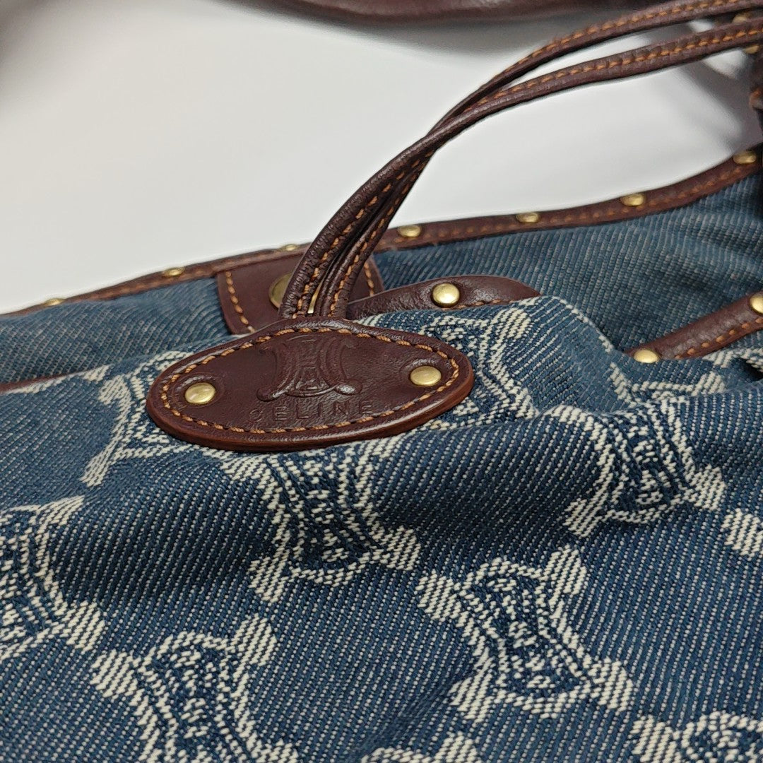 Canvas Top Handle Bag Blue
